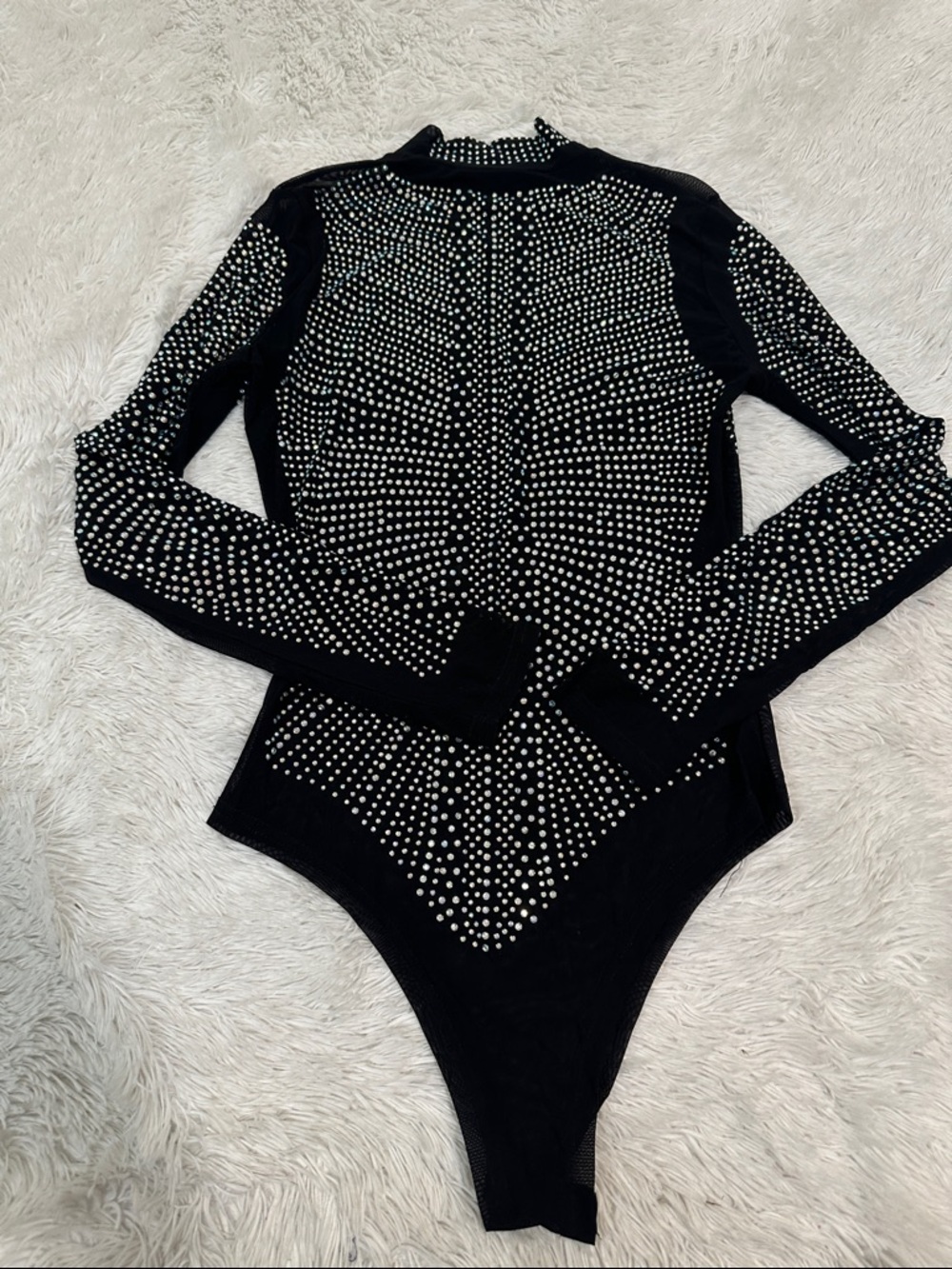 👛 Sheer Rhinestone Bodysuit - Picture 2 of 3